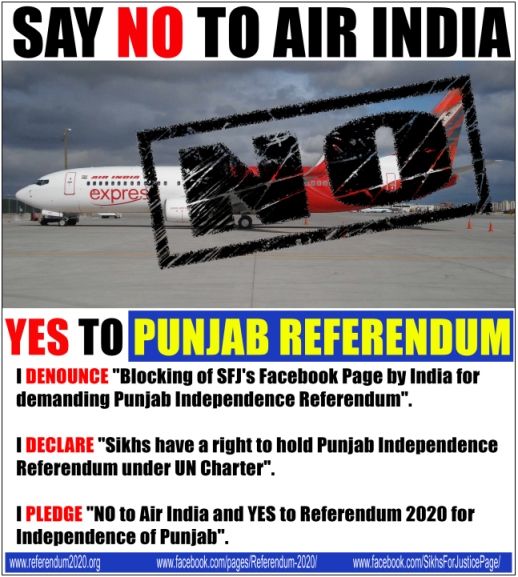 Sikhs for Justice Air India Boycott