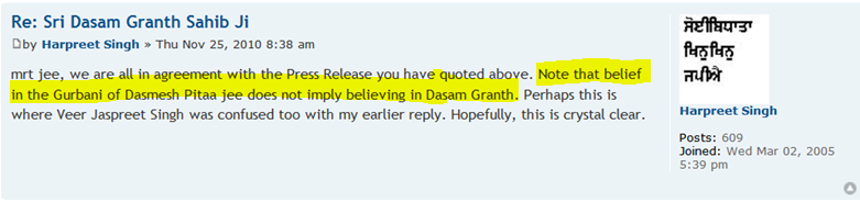 Screen-shot of Harpreet S. Gill's comments